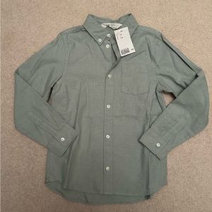 H&M Long Sleeve Button Down Blue Gray Denim Shirt Size 7